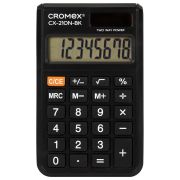 Калькулятор карманный CROMEX (КРОМЕКС) CX-210N-BK (96х62 мм), 8 разрядов, двойное питание, черный, 273834