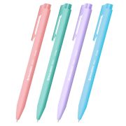 Ручка шариковая автоматическая BRAUBERG «TRIOS PASTEL COLOR», СИНЯЯ, корпус ассорти, пишущий узел 0,5 мм, линия письма 0,3 мм, 144496