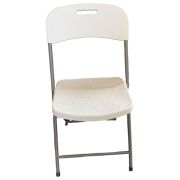 Стул складной NOSTRESS Country FC-003, усиленный каркас, НАГРУЗКА до 150кг, пластик HDPE белый, 680056