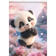 Скетчбук Пандочка, А5, 40 л., 100 г/м2, выборочный уф-лак,  твердая подложка, спираль сверху