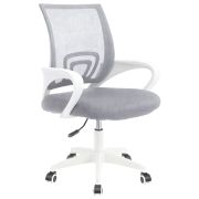 Кресло CROMEX (КРОМЕКС) «Top CH-695W», с подлокотниками, пластик белый, сетка/ткань TW, серое, 533067
