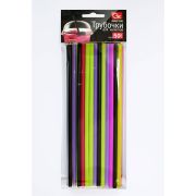 Трубочки для коктейлей прямые пластиковые 5х240 мм, цветные, КОМПЛЕКТ 50 шт., GRIFON, 105-139