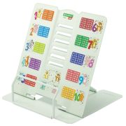 Подставка для книг и учебников большая BRAUBERG KIDS «Animals» с таблицей умножения, регулируемый угол наклона, металлическая, 238960