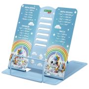 Подставка для книг и учебников большая BRAUBERG KIDS «Unicorn» с единицами измерения, регулируемый угол наклона, металлическая, 238963