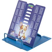 Подставка для книг и учебников BRAUBERG KIDS mini «Корги» с таблицей умножения, регулируемый угол наклона, металлическая, 238971