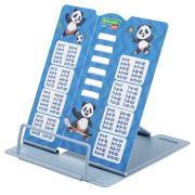 Подставка для книг и учебников BRAUBERG KIDS mini «Panda» с таблицей умножения, регулируемый угол наклона, металлическая, 238975
