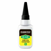 Клей-гель секундный суперклей УЛЬТРАПРОЧНЫЙ, МАКСИМАЛЬНЫЙ ОБЪЕМ, 20 грамм, RABBITEX, 609804