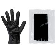 Перчатки одноразовые, эластомер TPE, КОМПЛЕКТ 50 пар, индивидуальная упаковка, размер L, черные, ELEGREEN, ГППVТЭлЧ-L ИНД1