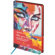 Ежедневник недатированный А5 (138х213 мм), BRAUBERG VISTA, под кожу, гибкий, 136 л., «Secret», 112000