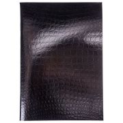 Тетрадь бумвинил А4 96 л., скоба, офсет №1, клетка, ЧЕРНАЯ, «Metallic», тиснение CROCO, HATBER, 072787, 96Т4бвВ3