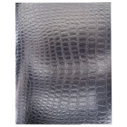 Тетрадь бумвинил А5 96 л., скоба, офсет №1, клетка, с полями, HATBER, СЕРЕБРО, «Metallic», тиснение CROCO, 072799, 96Т5бвВ1