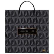 Пакет с пластиковой ручкой, ПВД, 35х36 см, «Премиум Блэк», 85 мкм, н00255856