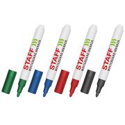 Маркеры стираемые для белой доски НАБОР 4 ЦВЕТА, STAFF «BASIC» WBM-200, 1-3 мм, ххххх, 152639