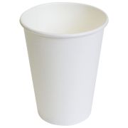 Стакан одноразовый бумажный 350/410мл d-90мм белый КОМПЛЕКТ 1000шт, хол/гор, WELDAY,702690