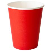 Стакан одноразовый бумажный 250/273мл d-80мм красный КОМПЛЕКТ 1000шт, хол/гор, WELDAY, 702693