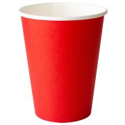 Стакан одноразовый бумажный 350/410мл d-90мм красный КОМПЛЕКТ 1000шт, хол/гор, WELDAY, 702694