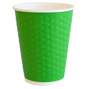 Стакан одноразовый бумажный 300/360мл d-90мм двухсл. «Соты» зеленый КОМПЛЕКТ 50шт WELDAY, 702706