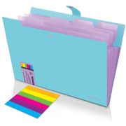 Папка-органайзер на кнопке 5 отделений, BRAUBERG «Extra», А4, голубая с лиловым, 274099