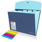 Папка-органайзер конверт на кнопке 6 отделений, BRAUBERG «Extra», A4, синяя с голубым, 274103