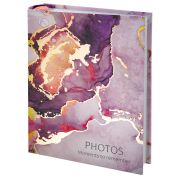 Фотоальбом с заметками BRAUBERG «Marble» на 200 фото 10х15, твердая обложка, с фольгированным тиснением, подарочная упаковка, 391426