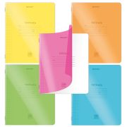 Тетрадь пластиковая обложка (НЕОН) 18 листов, клетка, BRAUBERG «Smart Cover», АССОРТИ (микс в спайке), 405032