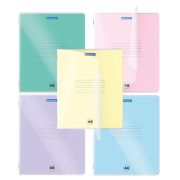 Тетрадь пластиковая обложка (прозрачная) А5, 48 листов, скоба, клетка, BRAUBERG «Smart Cover», АССОРТИ (микс в спайке), 405041