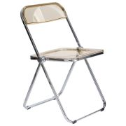 Стул складной прозрачный янтарный BRABIX «Glam CF-020», хромированный каркас, пластик, 533246