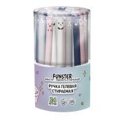 Ручка стираемая гелевая FUNSTER (ФАНСТЕР) «CUTE ANIMALS», СИНЯЯ, корпус soft-touch ассорти, узел 0,5 мм, линия письма 0,35 мм, 144434