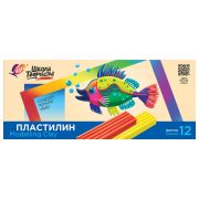 Пластилин классический ЛУЧ «Школа творчества», 12 цветов, 240 г, стек, картонная упаковка, 29С 1763-08