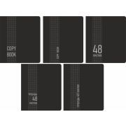 Тетрадь Lamark «Черная софттач», А5, 165х205 мм, 48 л., на скобе, клетка, обложка - мелованный картон,  ламинация soft touch, закругленные углы