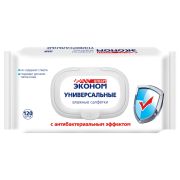 Салфетки влажные 120 шт., ЭКОНОМ SMART, антибактериальные, крышка-клапан, 30648