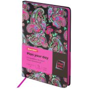 Ежедневник недатированный А5 (138х213 мм), BRAUBERG VISTA, под кожу, гибкий, 136 л., «Paistley», 112039