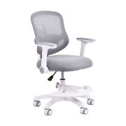 Кресло детское с подставкой для ног BRABIX KIDS «MG-215», сетка/ткань TW, серое, 533313