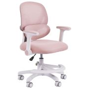 Кресло детское с подставкой для ног BRABIX KIDS «MG-220», сетка/ткань TW, розовое, 533314