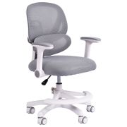 Кресло детское с подставкой для ног BRABIX KIDS «MG-220», сетка/ткань TW, серое, 533315