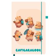 Скетчбук, слоновая кость 140 г/м2, 130х210 мм, 80 л., софт-тач, резинка, наклейки, FUNSTER (ФАНСТЕР), «Капибары», 117782