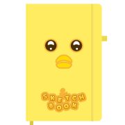 Скетчбук, слоновая кость 140 г/м2, 130х210 мм, 80 л., софт-тач, резинка, наклейки, FUNSTER (ФАНСТЕР), «Duck», 117786