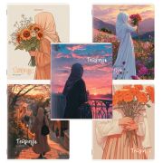 Тетрадь А5, 48 л., BRAUBERG, скоба, клетка, матовая ламинация, «Восточная девушка» (микс в спайке), 405647