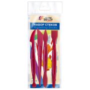 Стеки для лепки и моделирования, пластиковые, НАБОР 4 шт., ЛУЧ «Школа творчества», 32С 2096-08