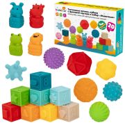 Тактильные мячики, кубики с функцией сортера и животные, ЭКО, МЕГА НАБОР 20 штук, BAMBOX BABY (БАМБОКС БЭБИ), 665902