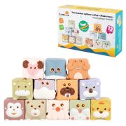 Тактильные кубики «Животные», сенсорные игрушки развивающие, ЭКО, 12 штук, BAMBOX BABY (БАМБОКС БЭБИ), 665907