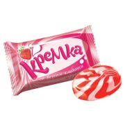 Карамель леденцовая КРЕМКА со вкусом клубники и сливок, 1 кг, РНК660