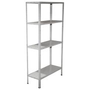 Стеллаж металлический BOOMHOUSE (БУМХАУС) 1500x750x300 мм, 4 полки, нагрузка на стеллаж до 120 кг, белый, 291419