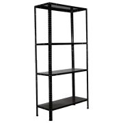 Стеллаж металлический BOOMHOUSE (БУМХАУС), 1500x750x300 мм, 4 полки, нагрузка на стеллаж до 120 кг, черный, 291420