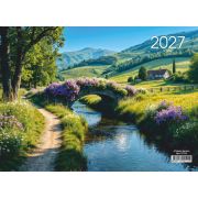 Календарь квартальный на 3-х спиралях 3-х блочный 2027 «Горная речка», Lamark