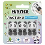 Ластик-топпер для карандаша FUNSTER (ФАНСТЕР) «ПАНДЫ», НАБОР 3 ШТУКИ, блистер, 274012