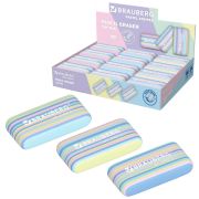 Ластик BRAUBERG «PASTEL STRIPES», 45х24х10 мм, пастельные цвета ассорти, 274014