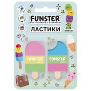 Ластик фигурный FUNSTER (ФАНСТЕР) «АЙСКРИМ», НАБОР 2 ШТУКИ, 55х29х12 мм, цвет ассорти, экологичный ПВХ, блистер, 274016
