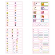 Наклейки бумажные «Подпишу всё» для девочек, НАБОР 4 листа А5, 113 наклеек, HATBER, 094174