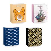 Пакет подарочный (1 штука) 11х6х15см (S) «Collection Small», ассорти, глиттер, фольга, пушистый хвостик, ЗОЛОТАЯ СКАЗКА, 700803